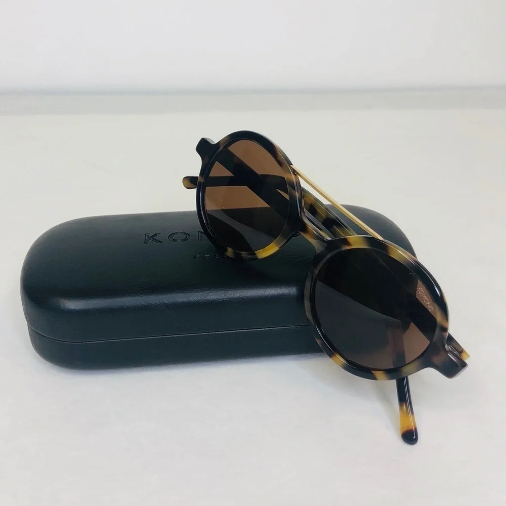 KOMONO Vivien Tortoise Demi Sunglasses NEW round brown gold UV400 - Picture 5 of 11